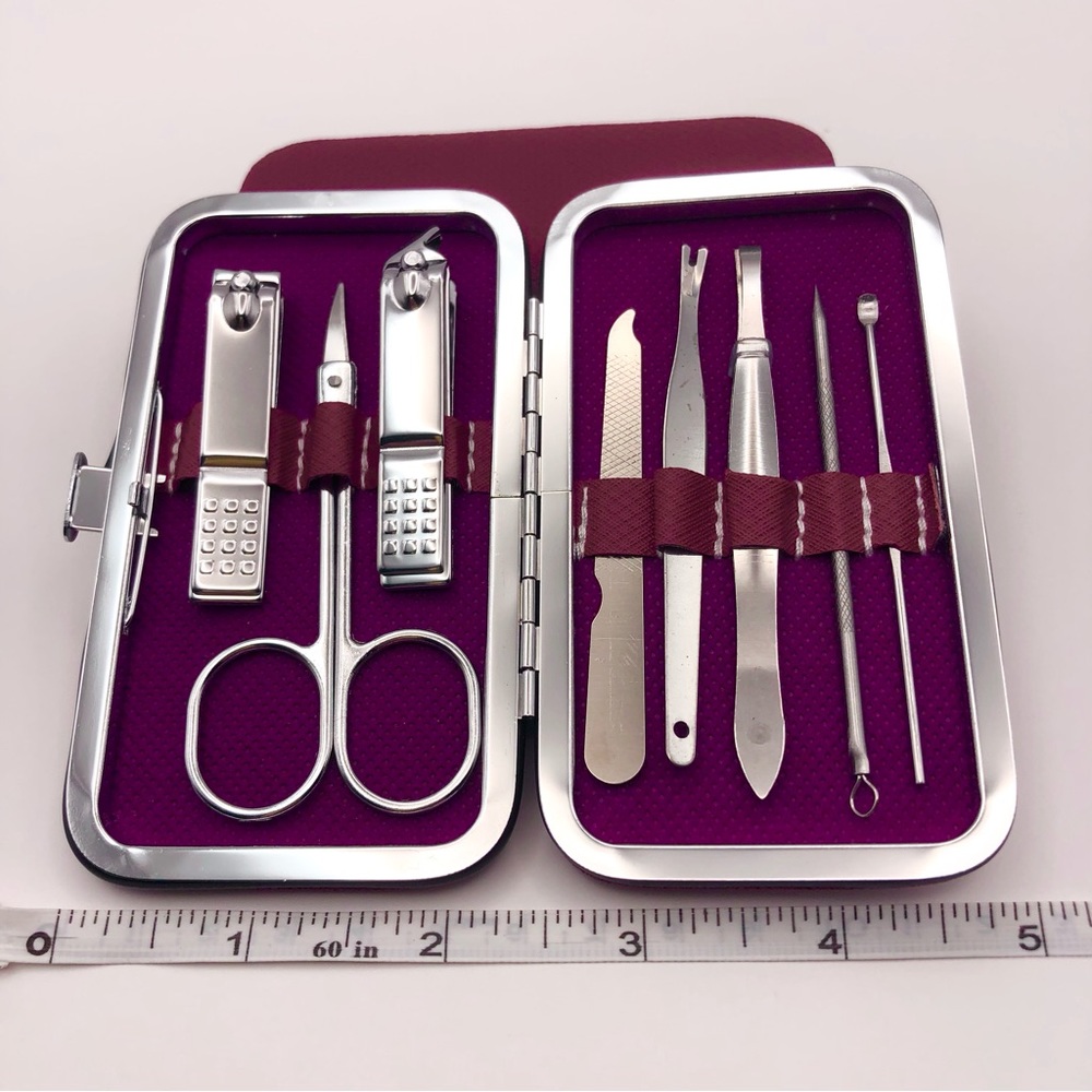9 pc Travel Mani Pedi Pimple Popper Ear Cleaner Care Kit